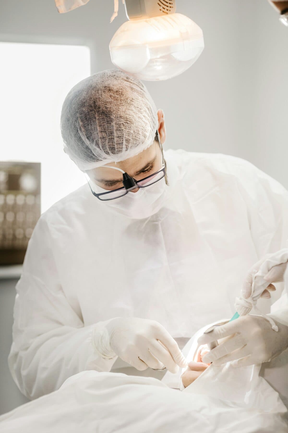 Sterile procedure in progress at a dental clinic